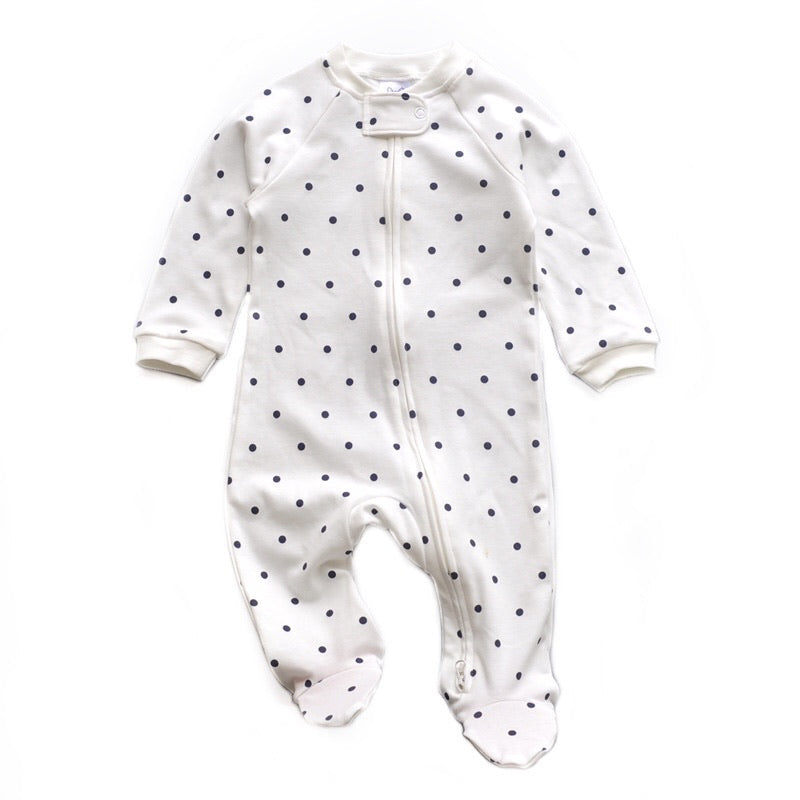 Neutral Printed Zipped Babygrow Twin Pack